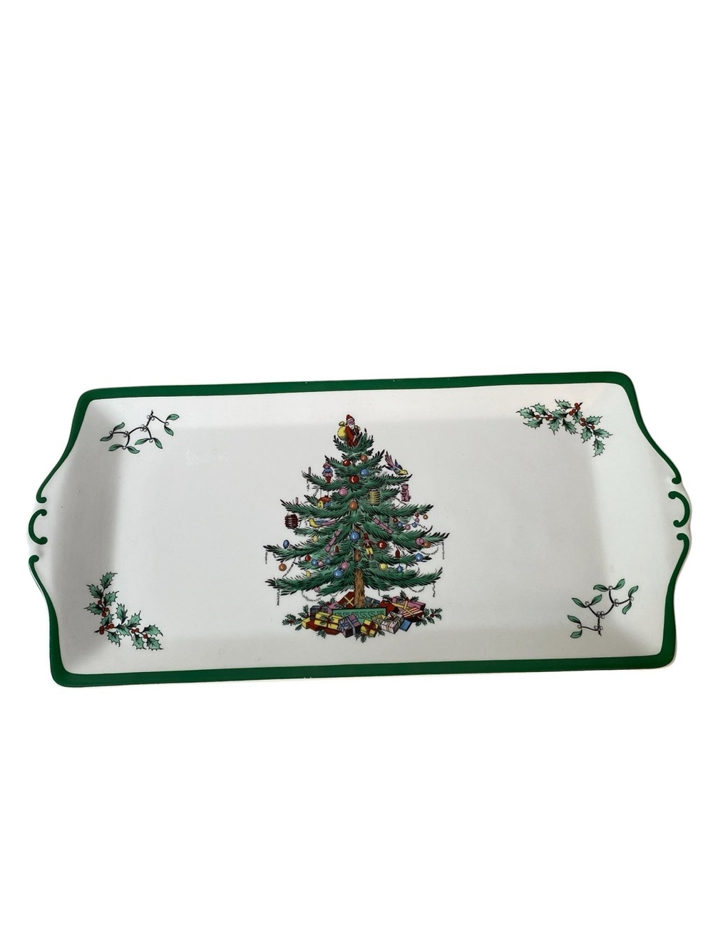 Spode Christmas Tree Rectangular Platter 13" Vintage